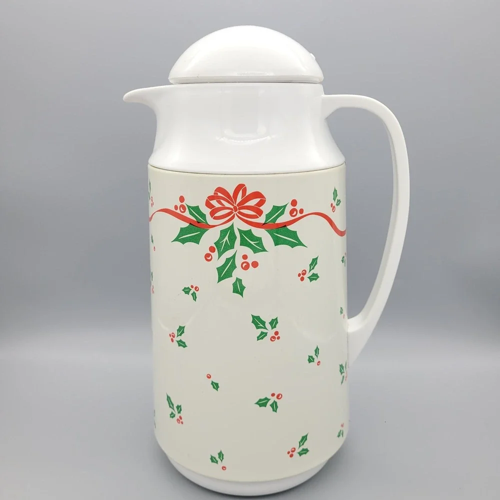 Vintage‎ Corning Thermique 1 QT Insulated Carafe Pitcher Christmas